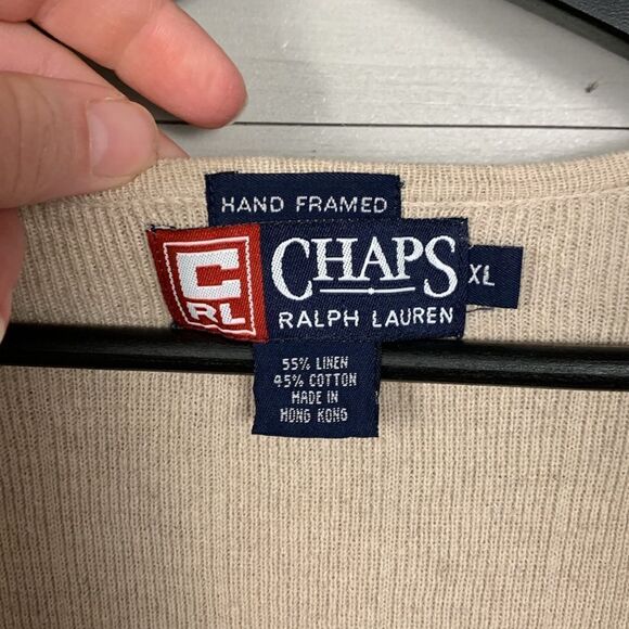 Ralph Lauren Chaps hand framed linen/cotton blend vest size XL - Picture 5 of 7